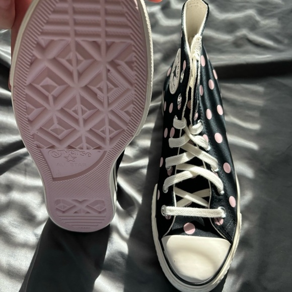 Pink Polka Dot Converse Sneakers - Picture 3 of 5